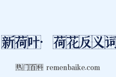 新荷叶·荷花反义词是什么意思的图片